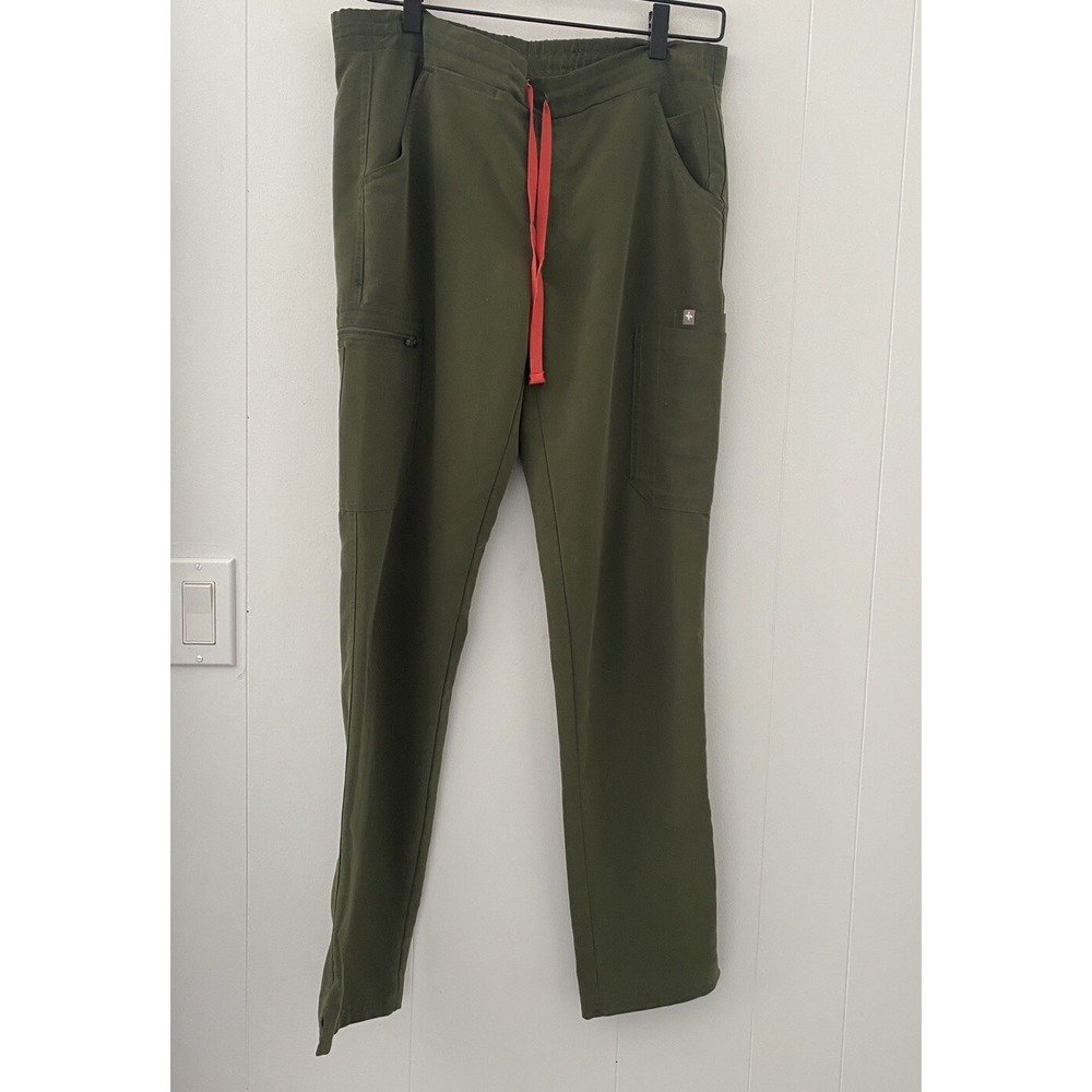 FIGS Womens High Waisted Yola Skinny Scrub Pants Green‎ XS Technical Collection